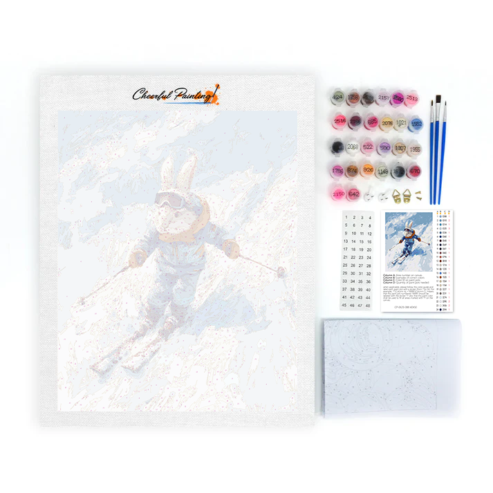 Conejo de nieve veloz - Pintar por números