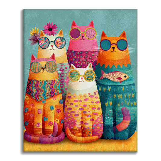 Cool Cat Crew - Pinta por números
