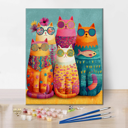 Cool Cat Crew - Pinta por números