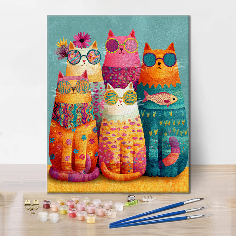 Cool Cat Crew - Pinta por números