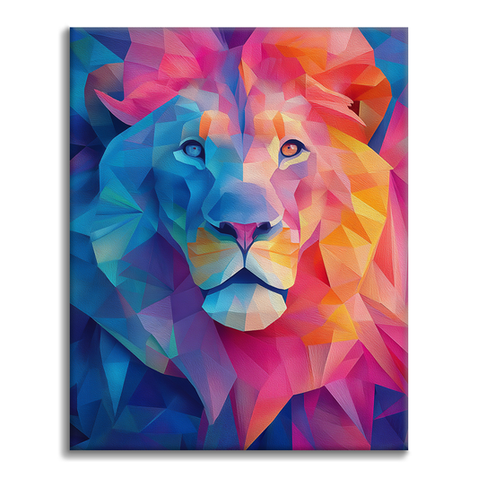 León geométrico - Pintar por números