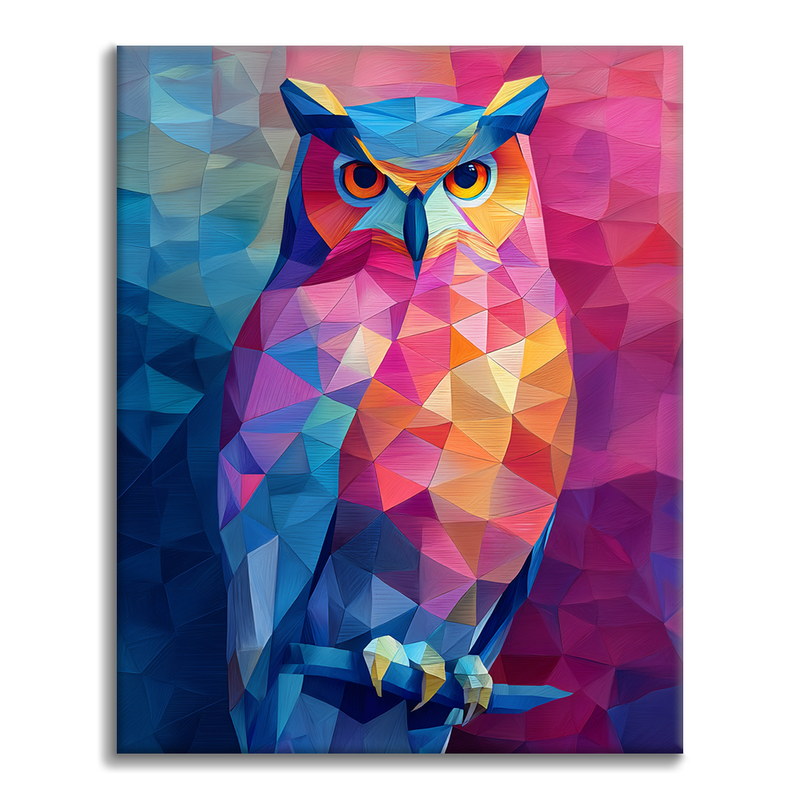 Búho geométrico - Pintar por números
