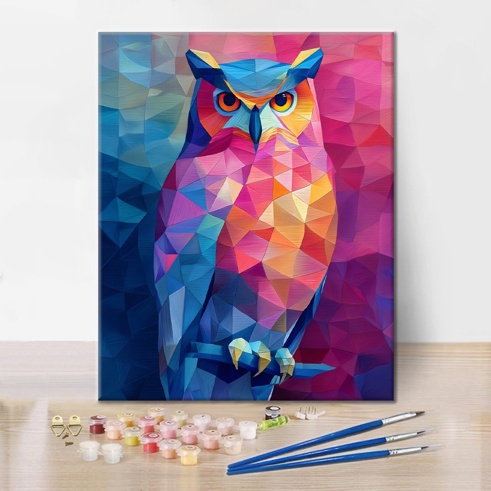 Búho geométrico - Pintar por números