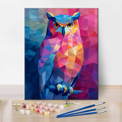 Búho geométrico - Pintar por números