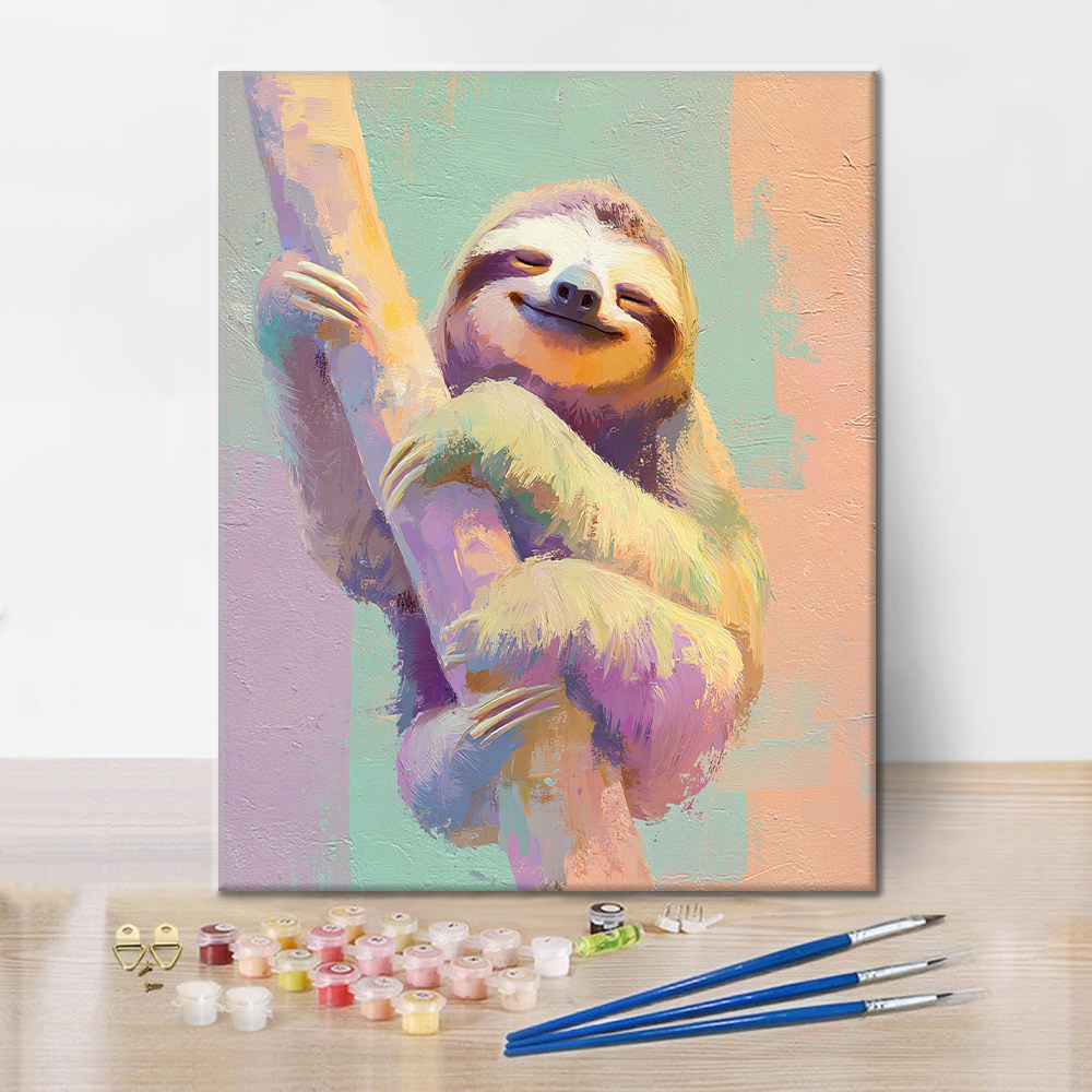 Abrazando al perezoso - Pintar por números