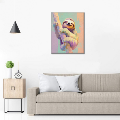 Abrazando al perezoso - Pintar por números