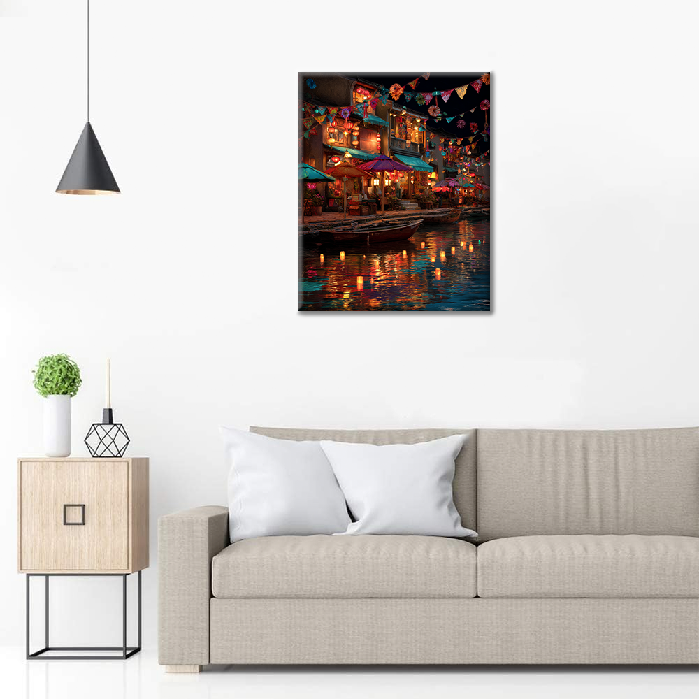 Noche de faroles - Pintar por números