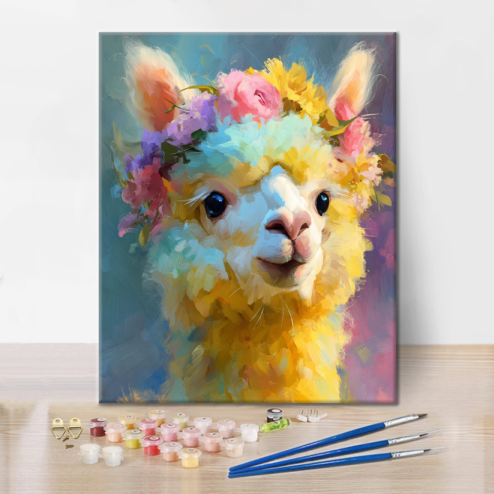 Llama floreciente - Pintar por números