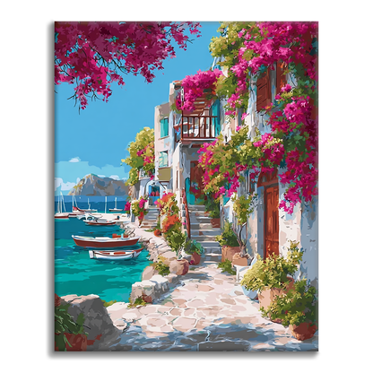 Horizonte rosa - Pintar por números