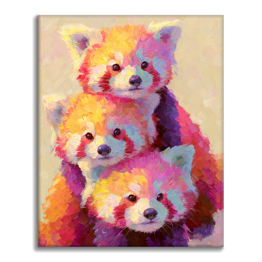 Pila de mapaches - Pintar por números