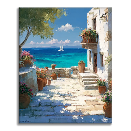 Orilla iluminada por el sol - Pintar por números