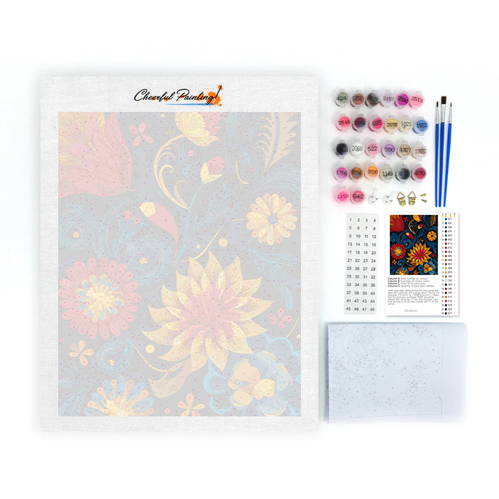 Espirales de flores vibrantes - Pintar por números