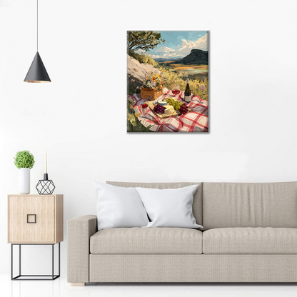 Picnic encantador en el campo - Pintar por números