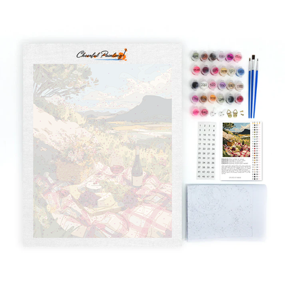 Picnic encantador en el campo - Pintar por números