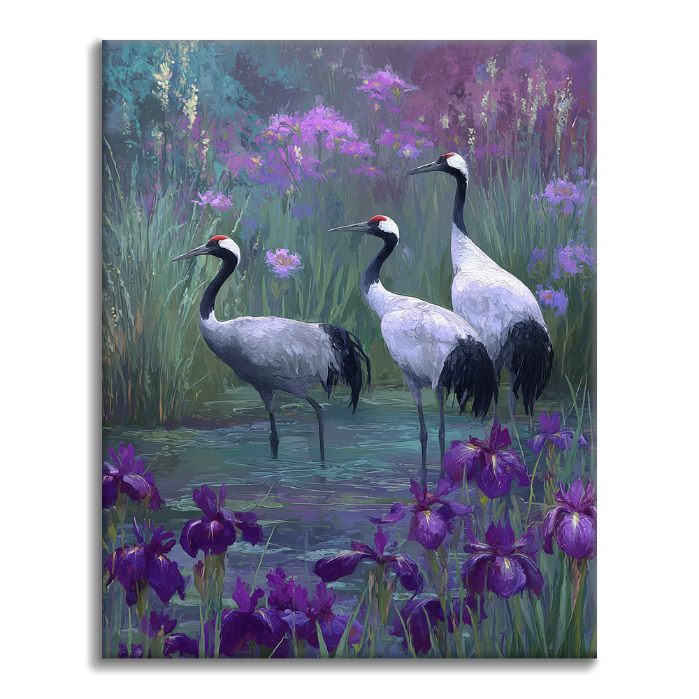 Grúas glicinas - Pintar por números