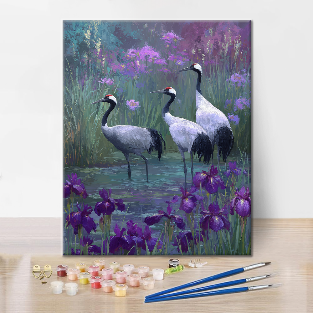 Grúas glicinas - Pintar por números