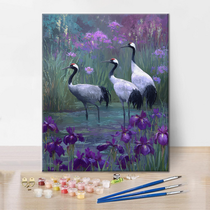 Grúas glicinas - Pintar por números