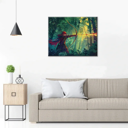 Arquero en el bosque - Pintar por números