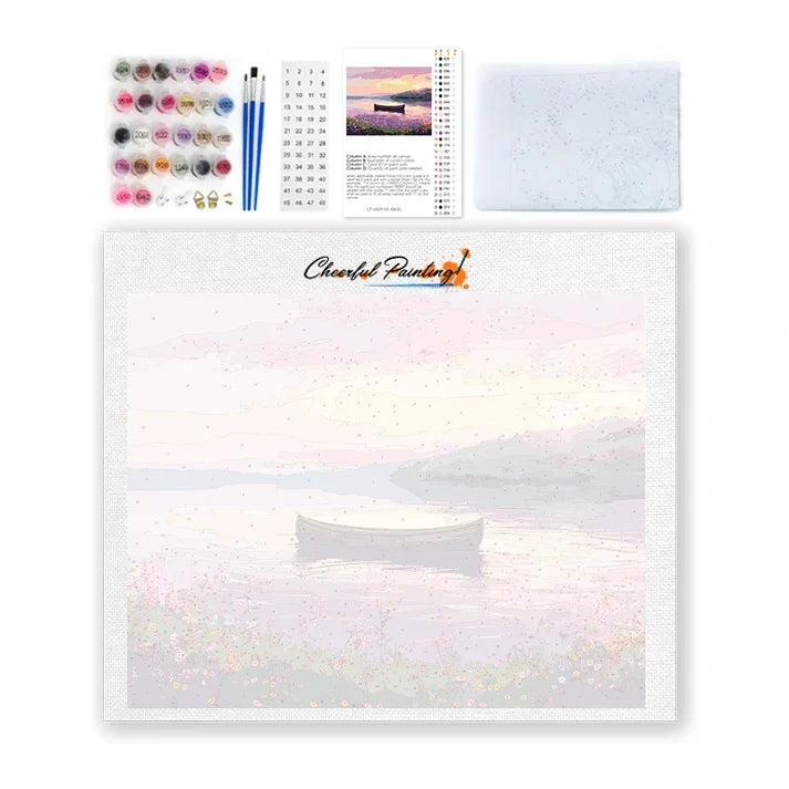 Barco en un lago sereno - Pintar por números
