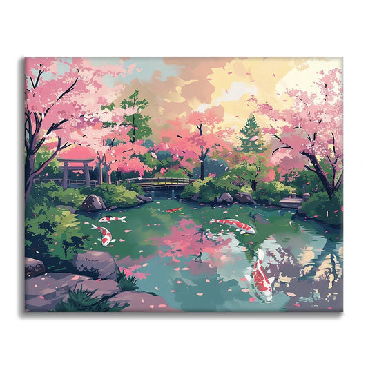 Jardín de cerezos en flor - Pintar por números