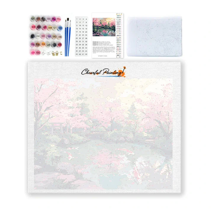 Jardín de cerezos en flor - Pintar por números