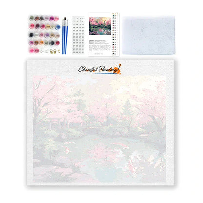 Jardín de cerezos en flor - Pintar por números