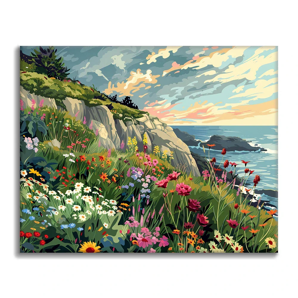 Campo de flores costero - Pintar por números