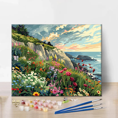 Campo de flores costero - Pintar por números