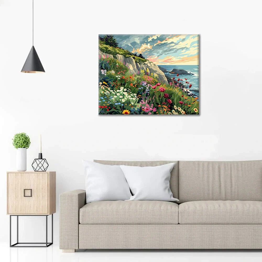 Campo de flores costero - Pintar por números