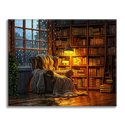 Rincón de lectura acogedor - Pintar por números