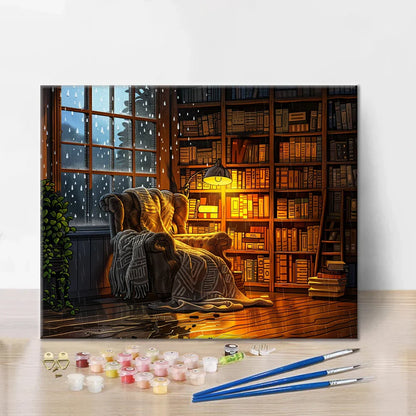 Rincón de lectura acogedor - Pintar por números