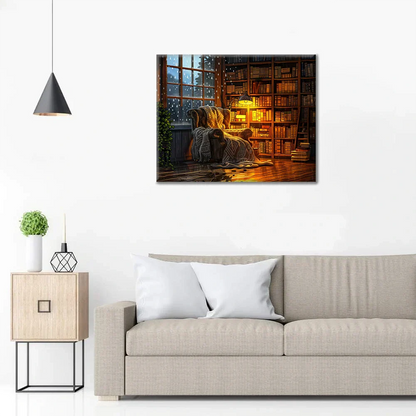 Rincón de lectura acogedor - Pintar por números