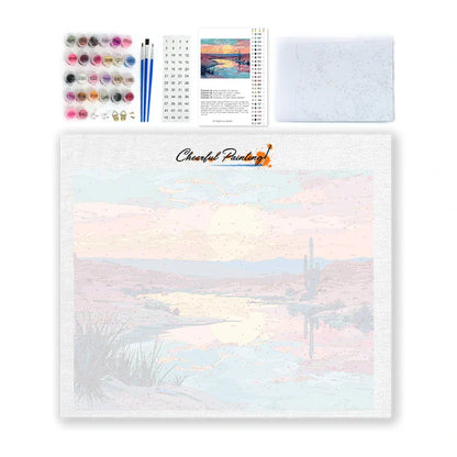Atardecer en el desierto - Pintar por números