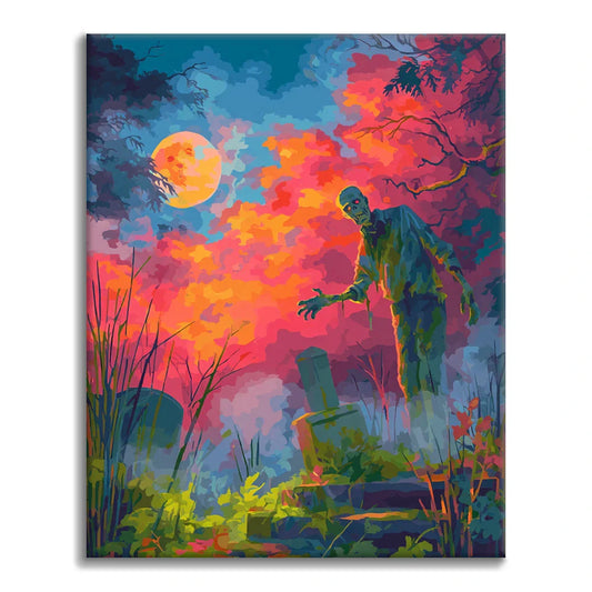 Zombi del cementerio - Pintar por números