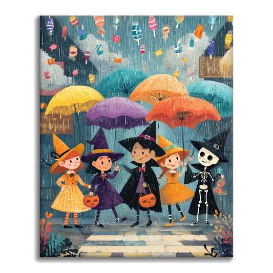 Lluvia de dulces de Halloween - Pintar por números