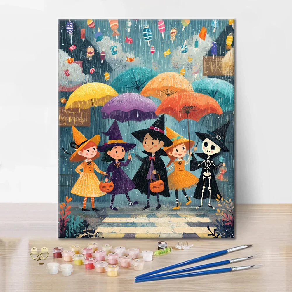Lluvia de dulces de Halloween - Pintar por números