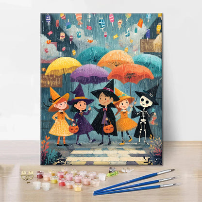 Lluvia de dulces de Halloween - Pintar por números