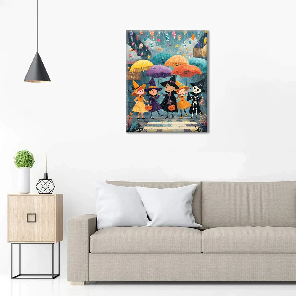 Lluvia de dulces de Halloween - Pintar por números
