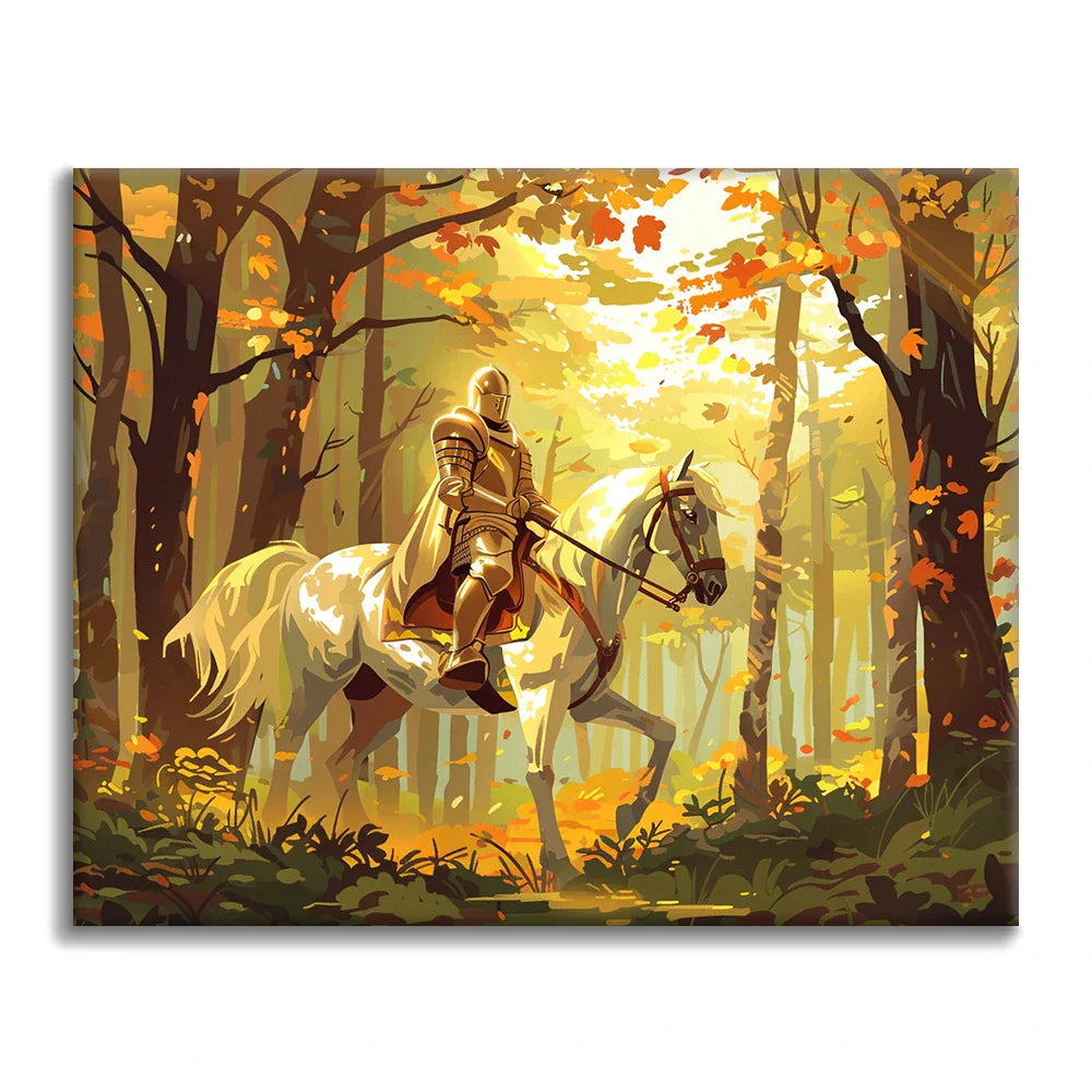 Caballero a caballo - Pintar por números