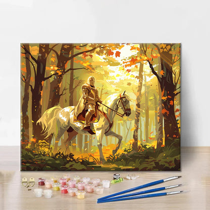 Caballero a caballo - Pintar por números