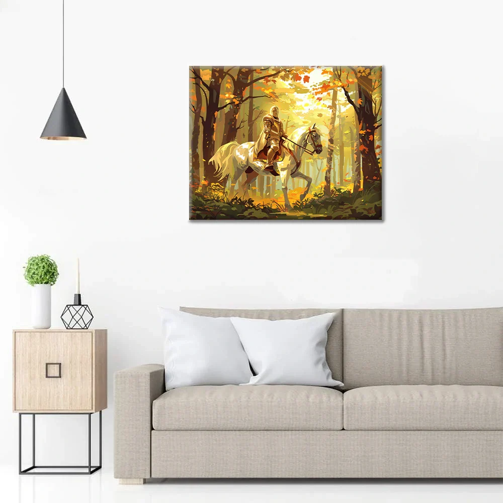 Caballero a caballo - Pintar por números