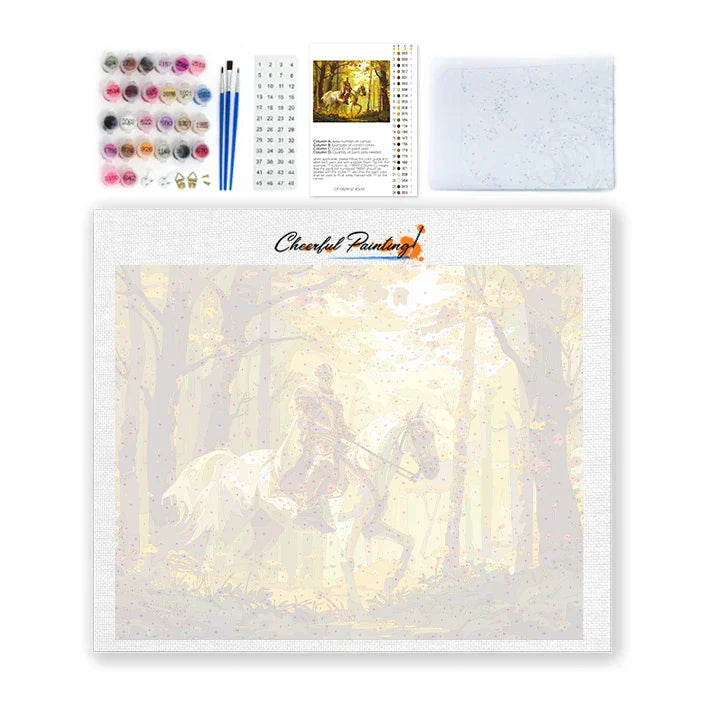 Caballero a caballo - Pintar por números