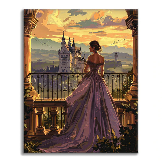 Princesa en el castillo - Pintar por números