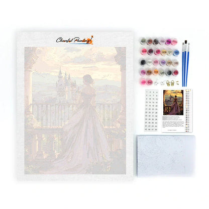 Princesa en el castillo - Pintar por números