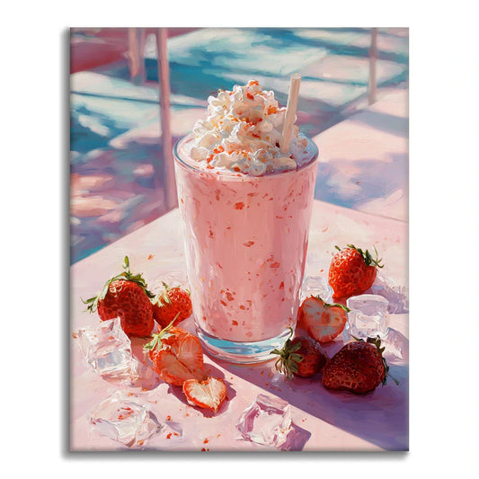 Batido de fresa - Pintar por números