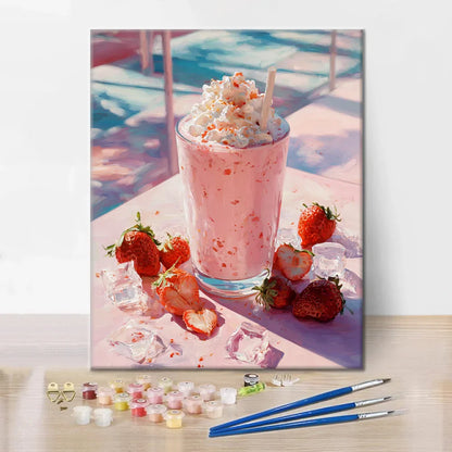 Batido de fresa - Pintar por números