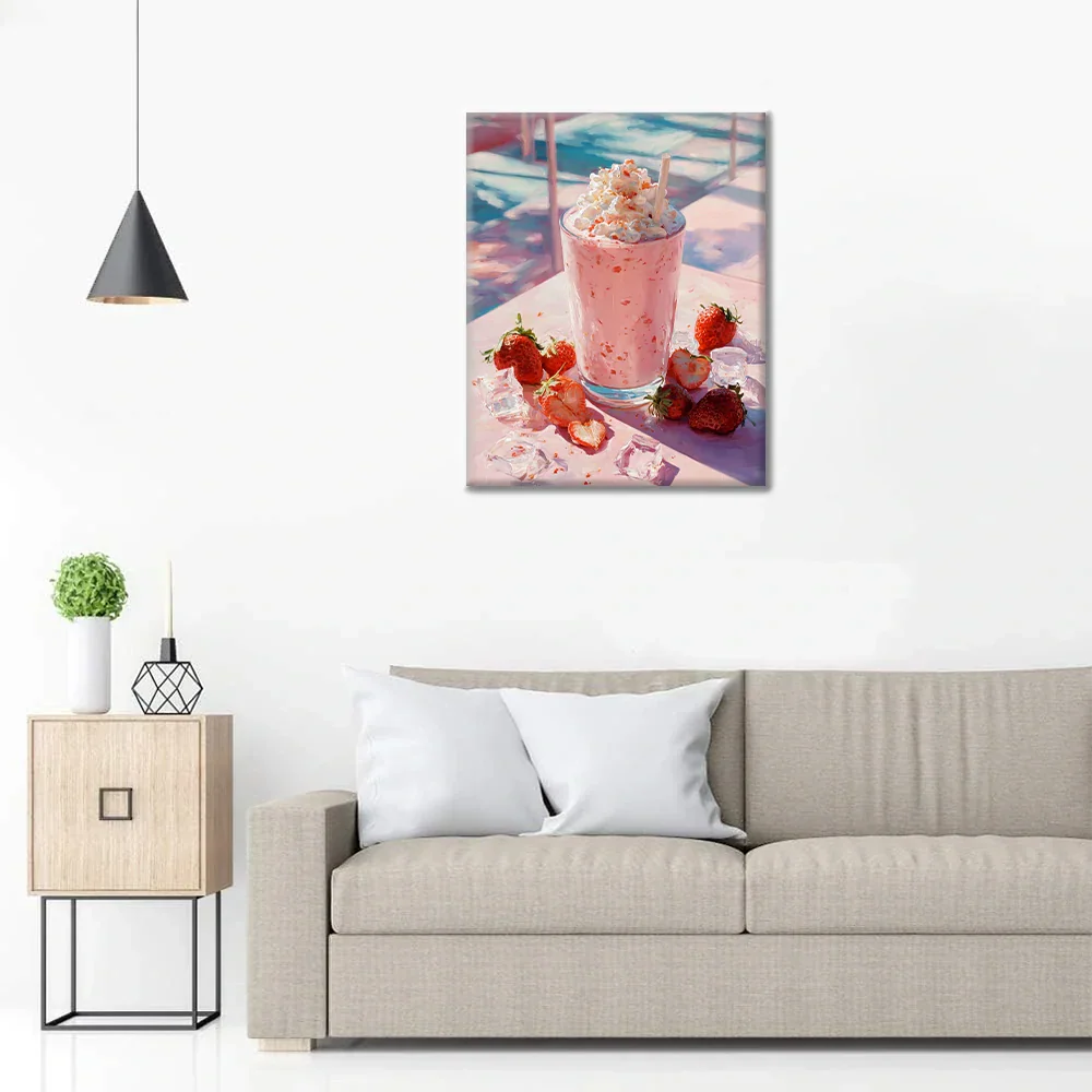 Batido de fresa - Pintar por números