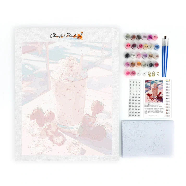 Batido de fresa - Pintar por números