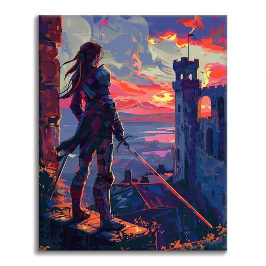 Guerrero al atardecer - Pintar por números