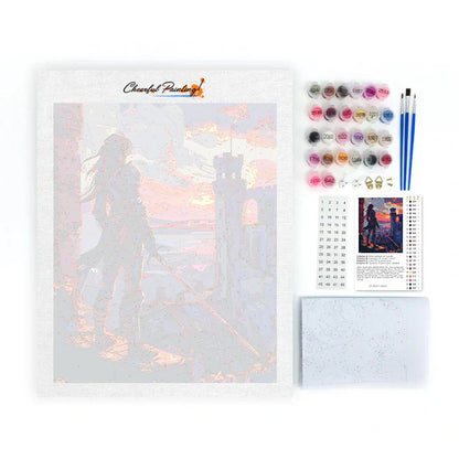 Guerrero al atardecer - Pintar por números